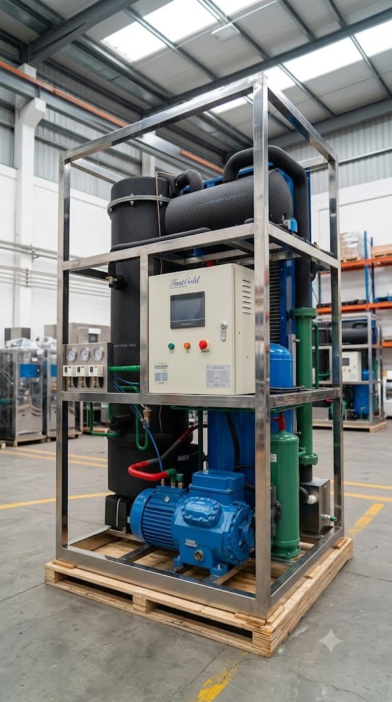 Máquina de hielo de tubo FastCold con panel PLC